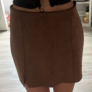 Brown suade skirt
